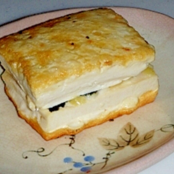 豆腐の海苔とチーズはさみ焼き